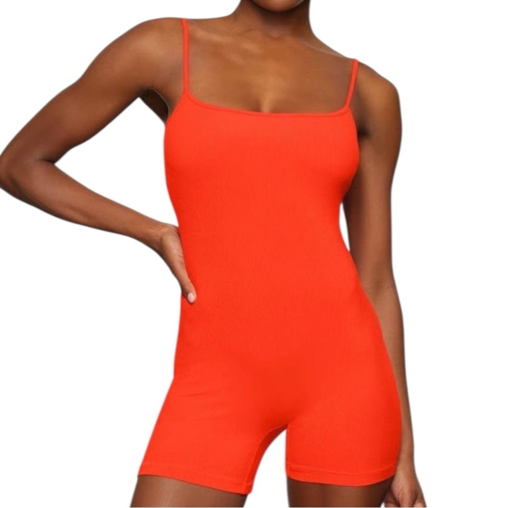 SKIMS Soft Lounge Scoop Ribbed Orange Romper